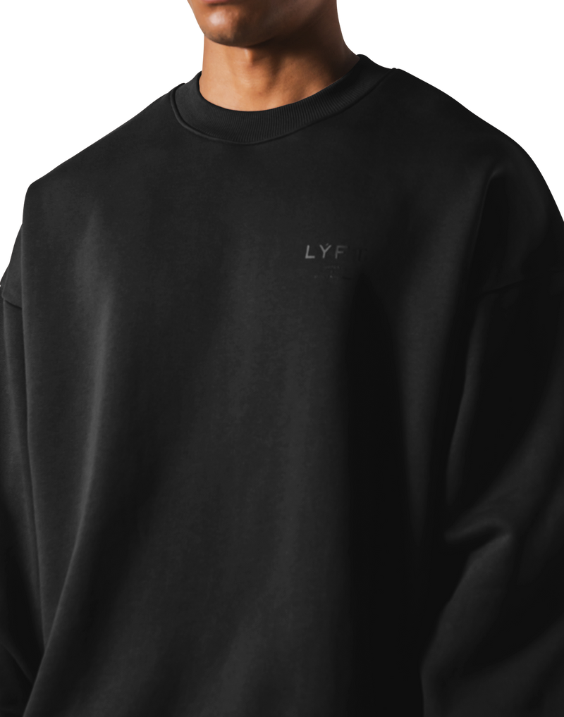 One Point LÝFT Oversize Crewneck Sweat - Black