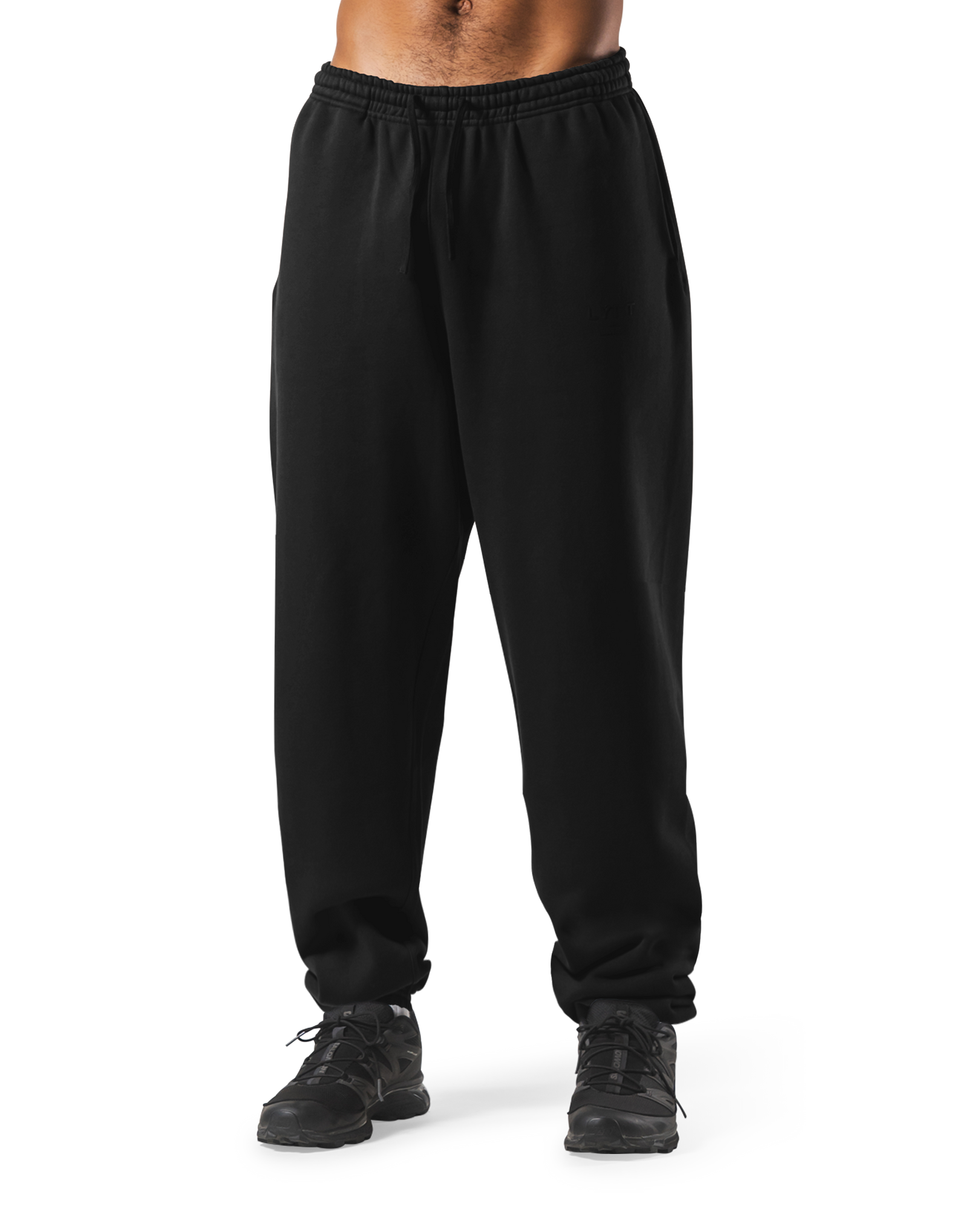 Relax Fit Loose Sweat Pants - Black – LÝFT