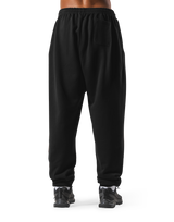 Relax Fit Loose Sweat Pants - Black