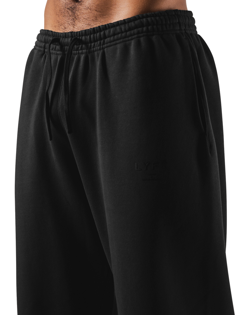 Relax Fit Loose Sweat Pants - Black