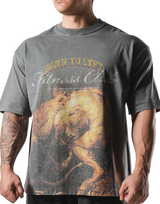 Herculean Graphic Vintage Big T-Shirt - D.Grey