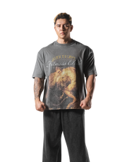 Herculean Graphic Vintage Big T-Shirt - D.Grey