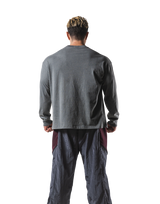 Herculean Graphic Vintage Long Sleeve Big T-Shirt - D.Grey