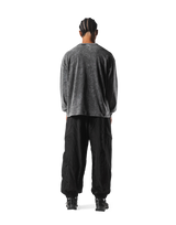 Herculean Graphic Vintage Long Sleeve Big T-Shirt - Black