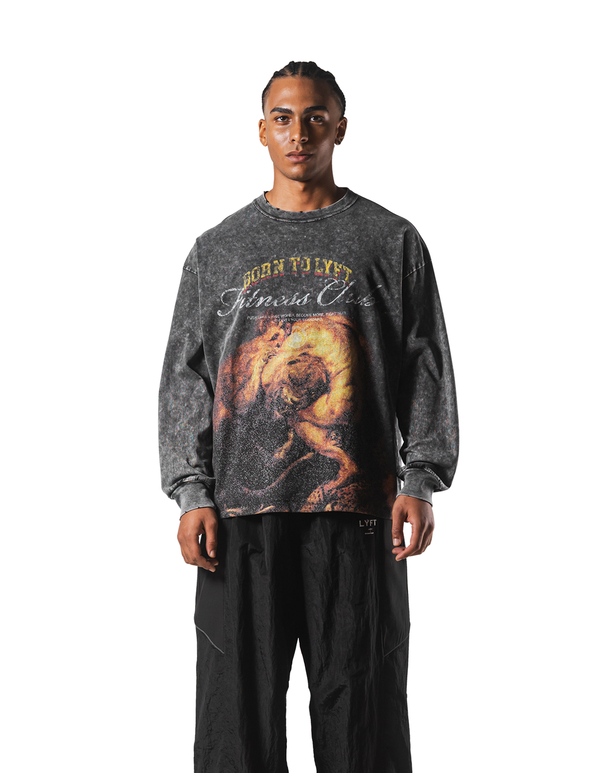 LYFT カットオフ ロングTシャツ Cut-Off Vintage thermal Long T-Shirt - Black – LÝFT