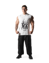 Fire Panther Graphic Vintage Tanktop - White