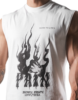 Fire Panther Graphic Vintage Tanktop - White