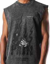 Fire Panther Graphic Vintage Tanktop - Black