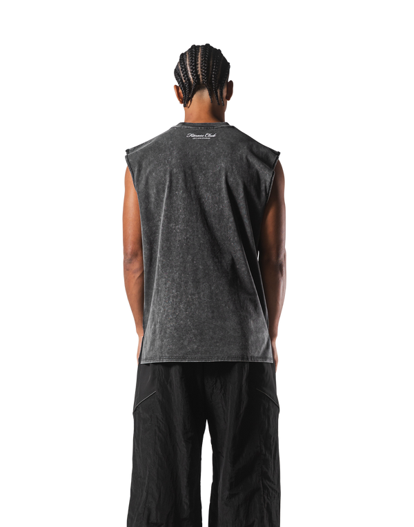 Fire Panther Graphic Vintage Tanktop - Black