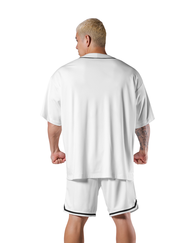 LÝ Logo Baseball Shirt - White