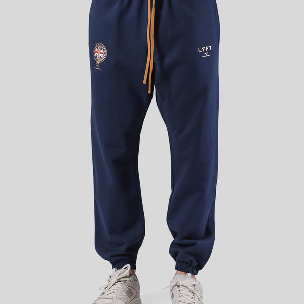 Emblem Oversize Sweat Pants - Navy – LÝFT