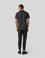 Laurel Y Stretch Button Neck T-Shirt - Black