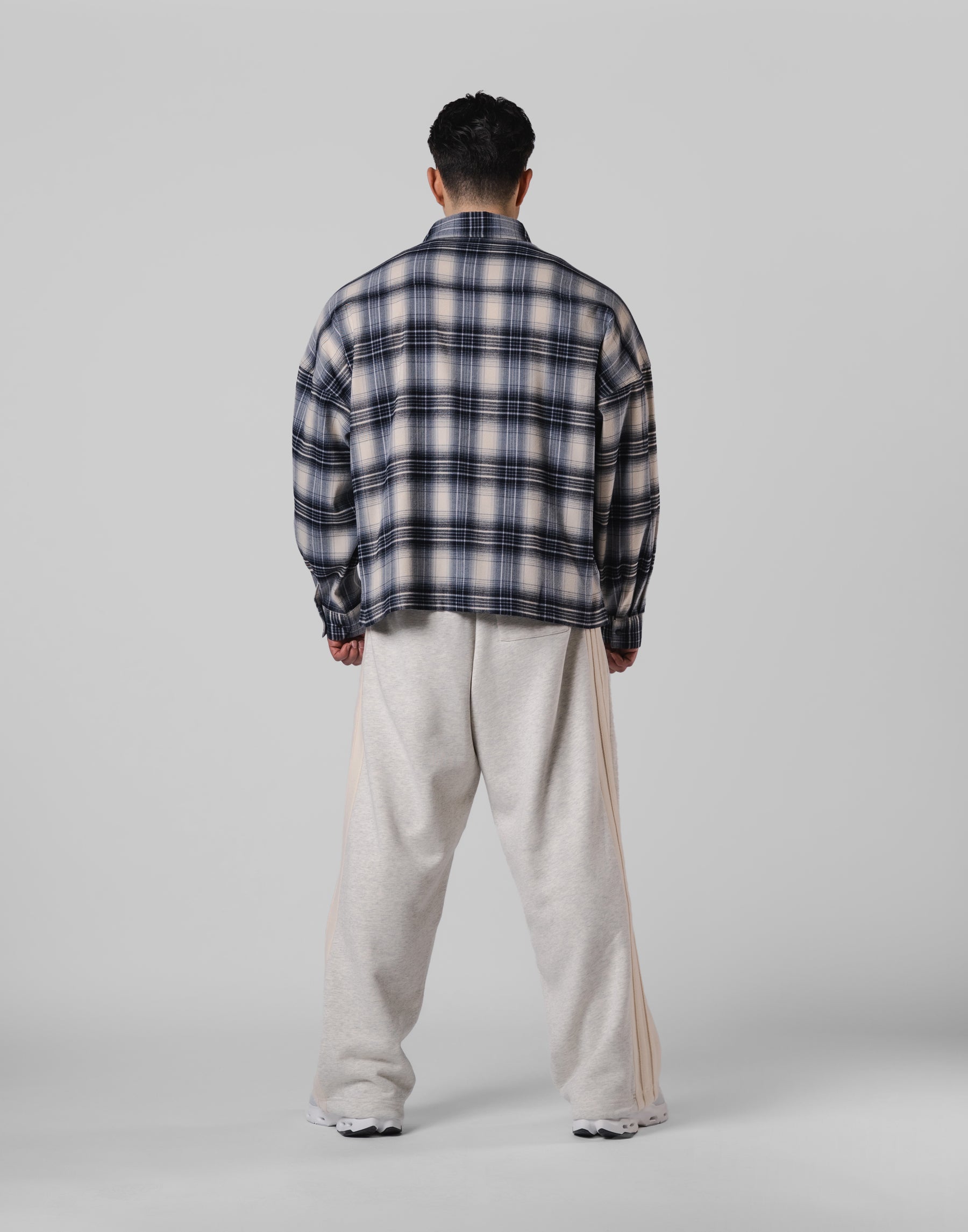 Script Logo Oversize Check Shirt - Navy – LÝFT