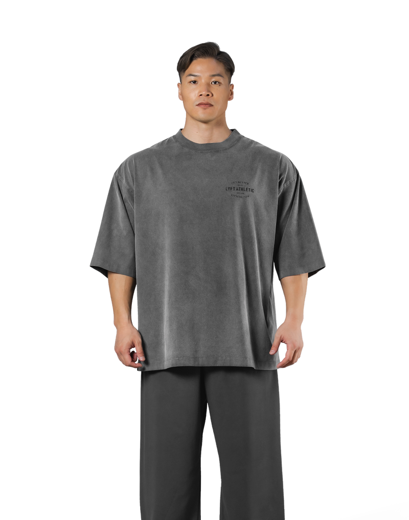 Horse Graphic Vintage Extra Big T-Shirt - D.Grey