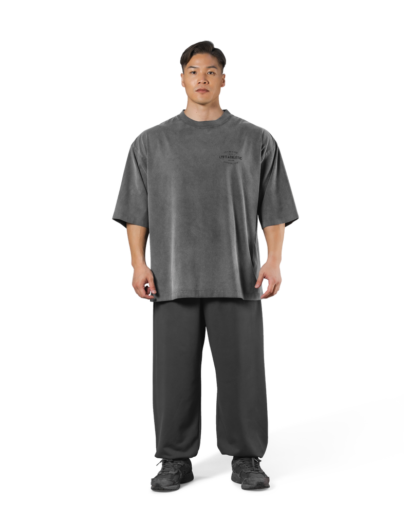 Horse Graphic Vintage Extra Big T-Shirt - D.Grey