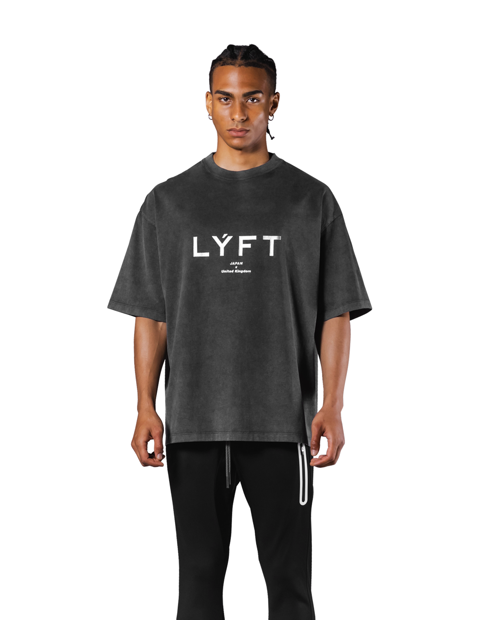 LÝFT Logo Vintage Big T-Shirt V.2 -Shirt - Black