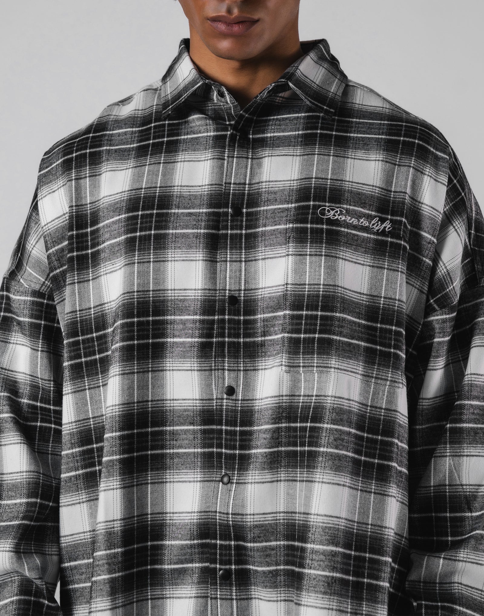 トップス lyft SCRIPT LOGO OVERSIZE CHECK SHIRT Script Logo Oversize Check Shirt - Black – LÝFT