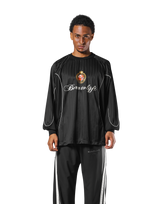 Piping Emblem Football Shirt - Black