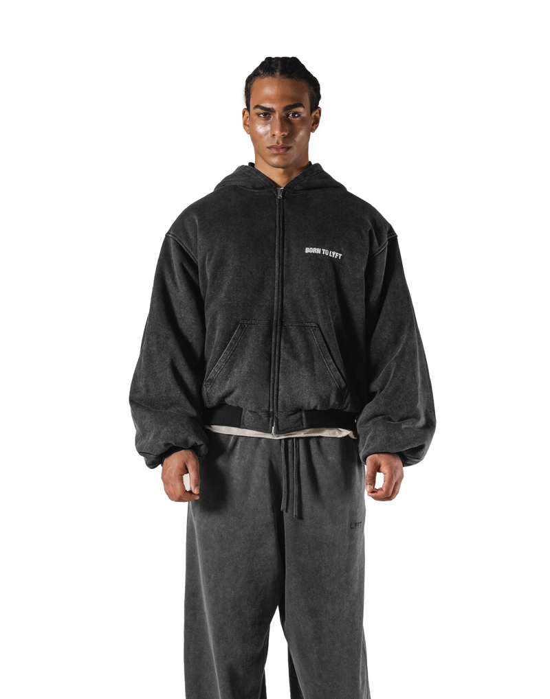 SWITCH LAYER™ Vintage Hoodie | MA-1 Puffer Jacket - Black