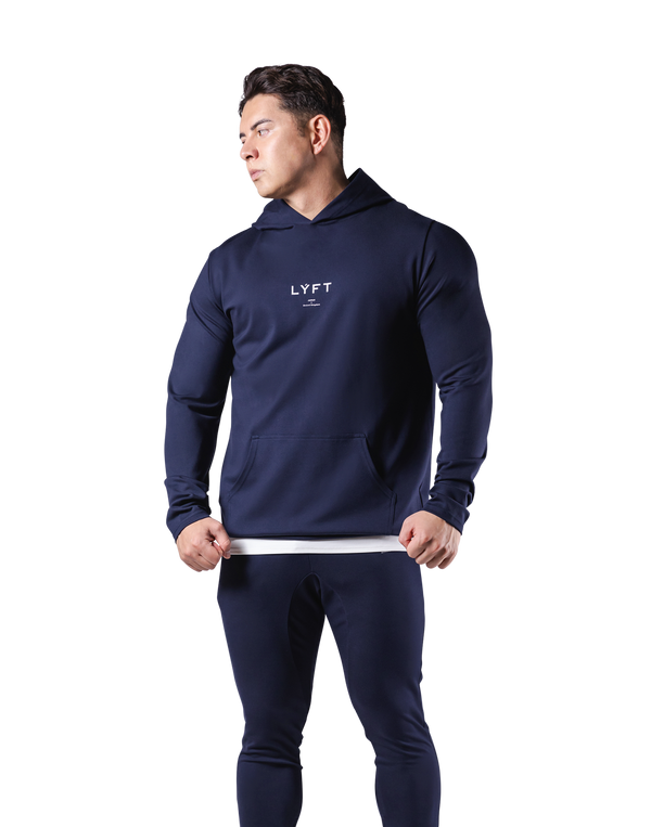 Standard Fit Stretch Pullover Hoodie - Navy