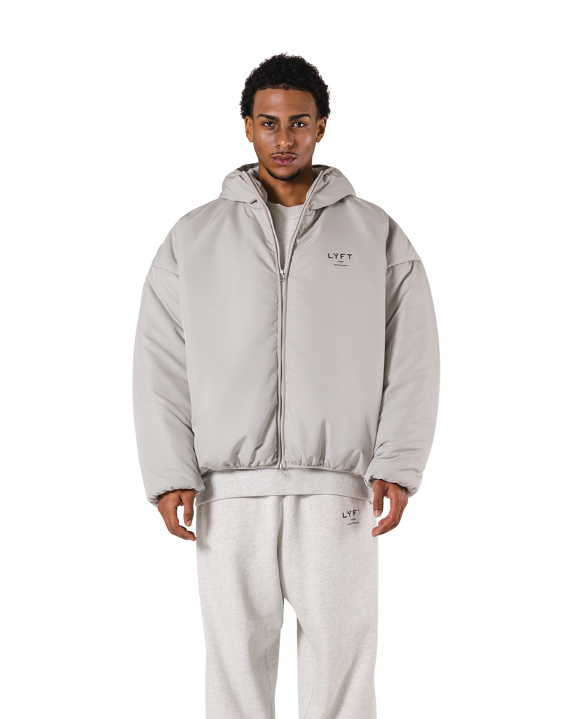 Oversize Hooded Puffer Jacket - Ivory