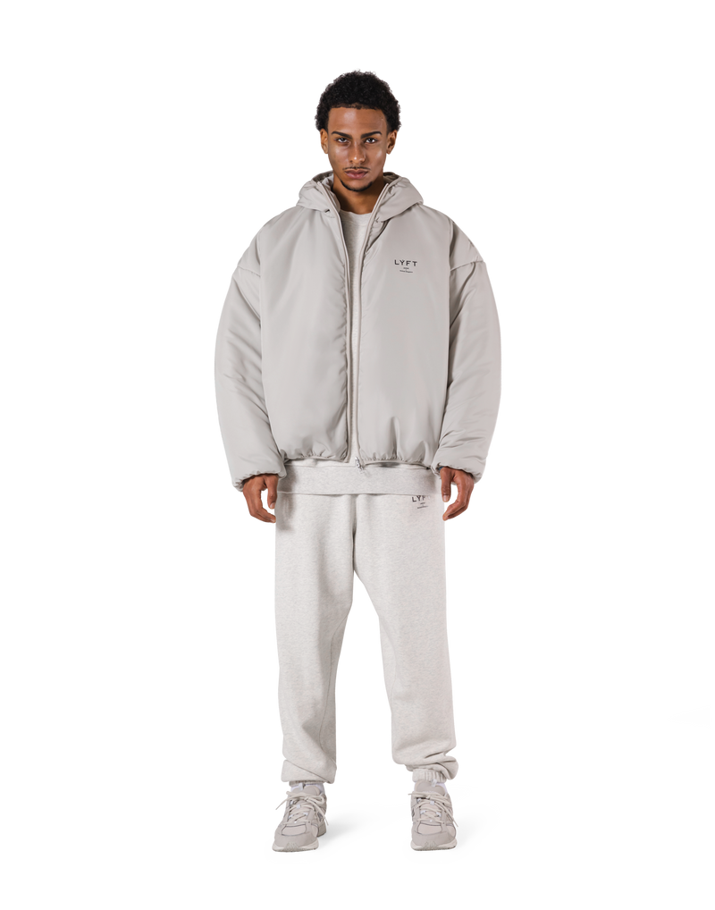 Oversize Hooded Puffer Jacket - Ivory