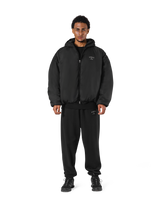 Oversize Hooded Puffer Jacket - Black