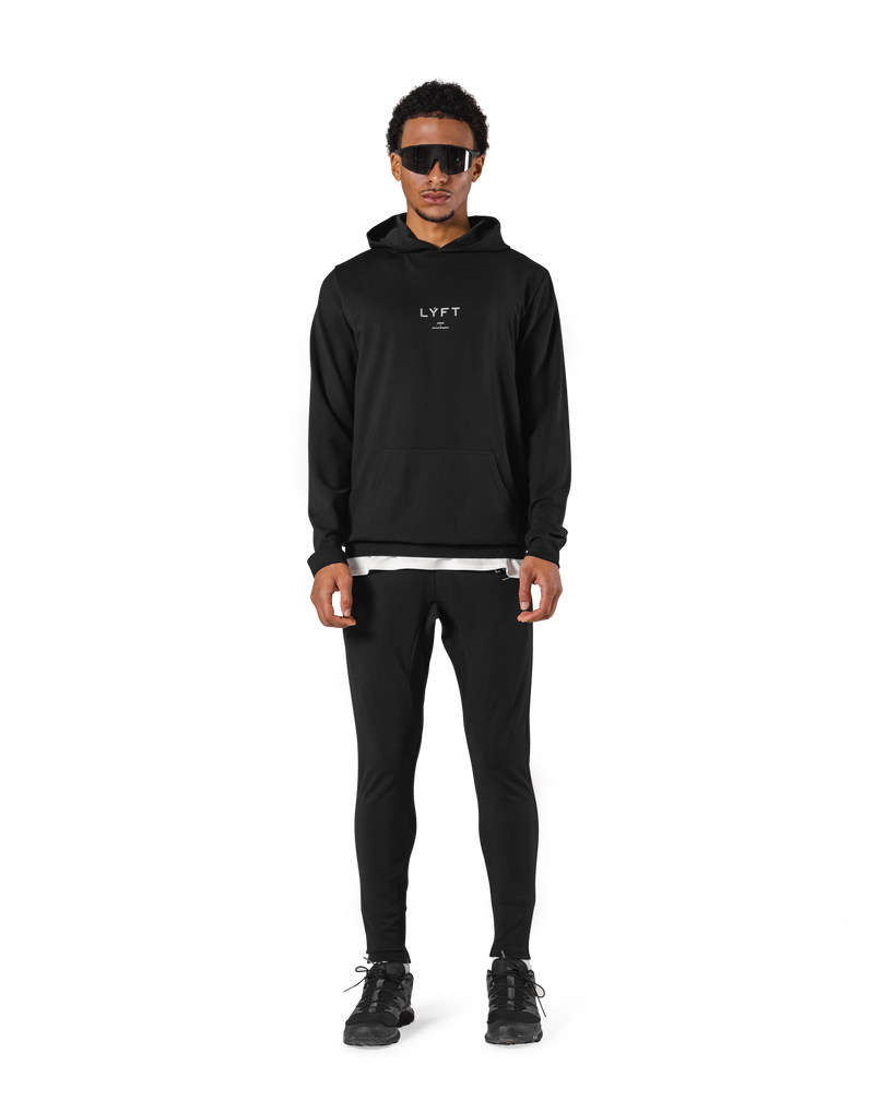 Standard Fit Stretch Pullover Hoodie - Black