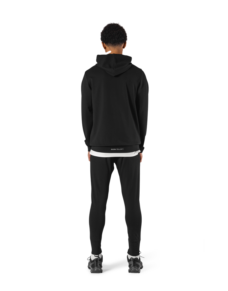 Standard Fit Stretch Pullover Hoodie - Black