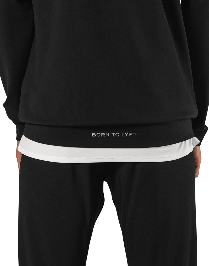 Standard Fit Stretch Pullover Hoodie - Black