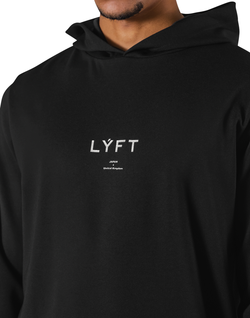 Standard Fit Stretch Pullover Hoodie - Black