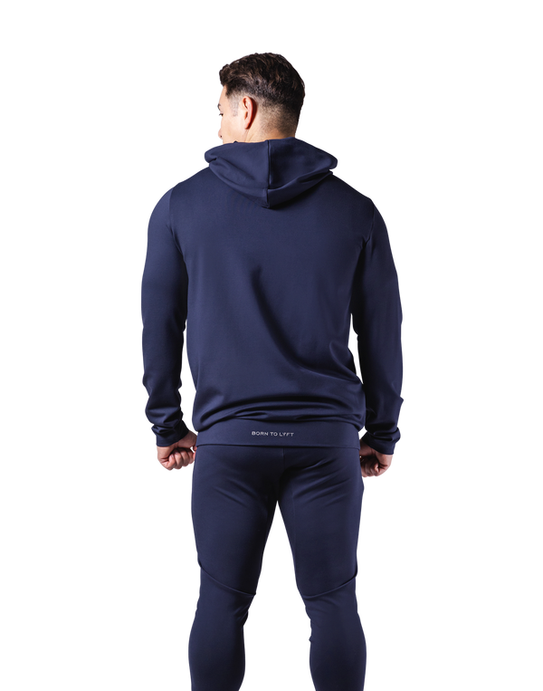 Standard Fit Stretch Pullover Hoodie - Navy