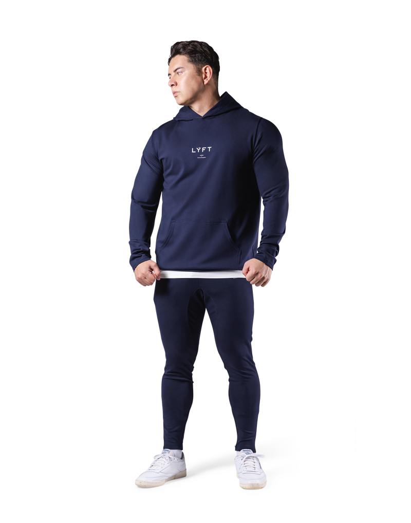 Standard Fit Stretch Pullover Hoodie - Navy