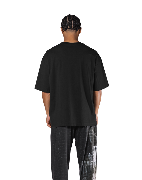 Box Patch Stretch Big T-Shirt - Black