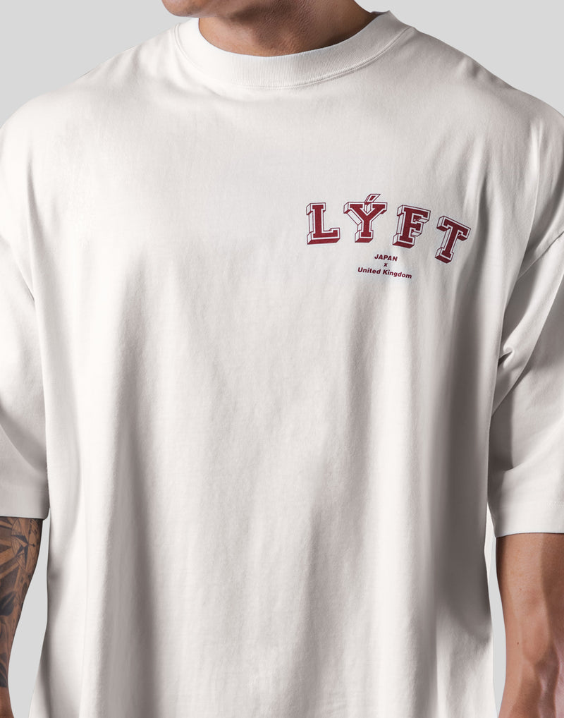 College Logo Vintage Extra Big T-Shirt - White