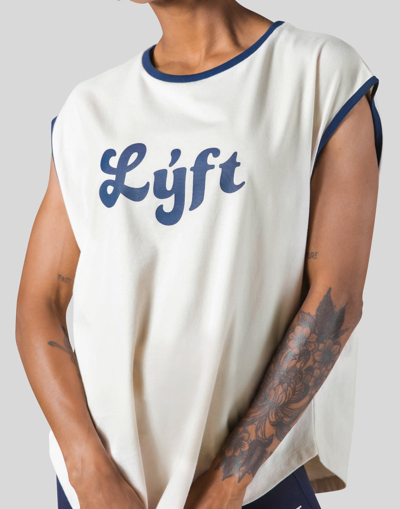 Old Logo Loose Fit Sleeve Less Shirt - Ivory
