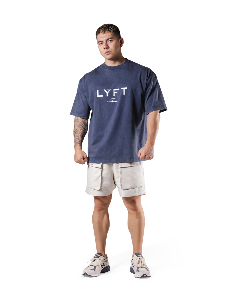 LÝFT Logo Vintage Big T-Shirt V.2 -Shirt - Navy