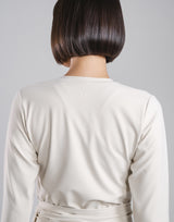 Comfortable Slim Wrap Top - Ivory
