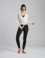 Comfortable Slim Wrap Top - Ivory