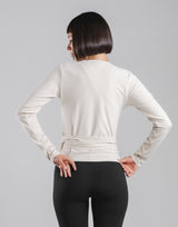 Comfortable Slim Wrap Top - Ivory