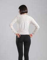Comfortable Slim Wrap Top - Ivory