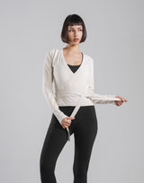 Comfortable Slim Wrap Top - Ivory