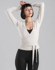 Comfortable Slim Wrap Top - Ivory