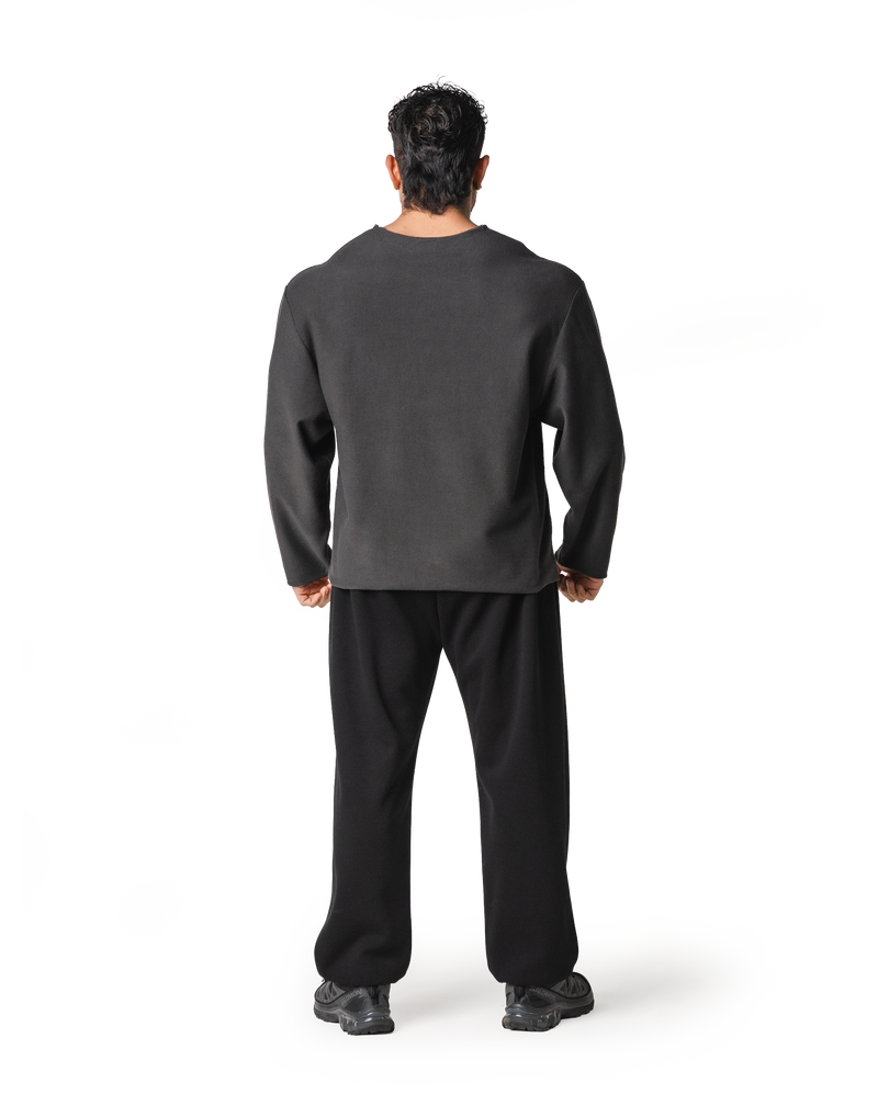 Thermal Loose Wappen Long T-Shirt - D.Grey – LÝFT