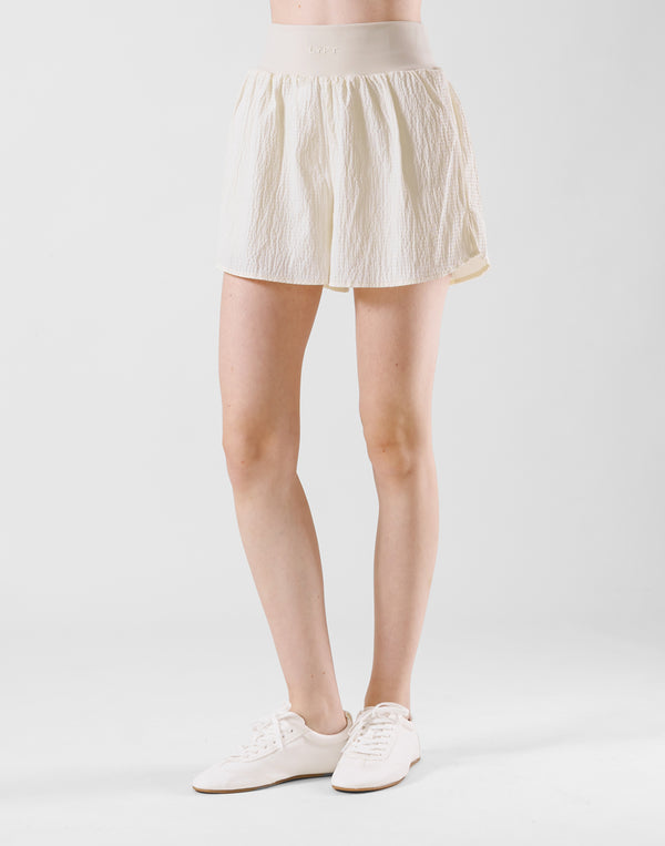 Embossed Nylon Shorts - White