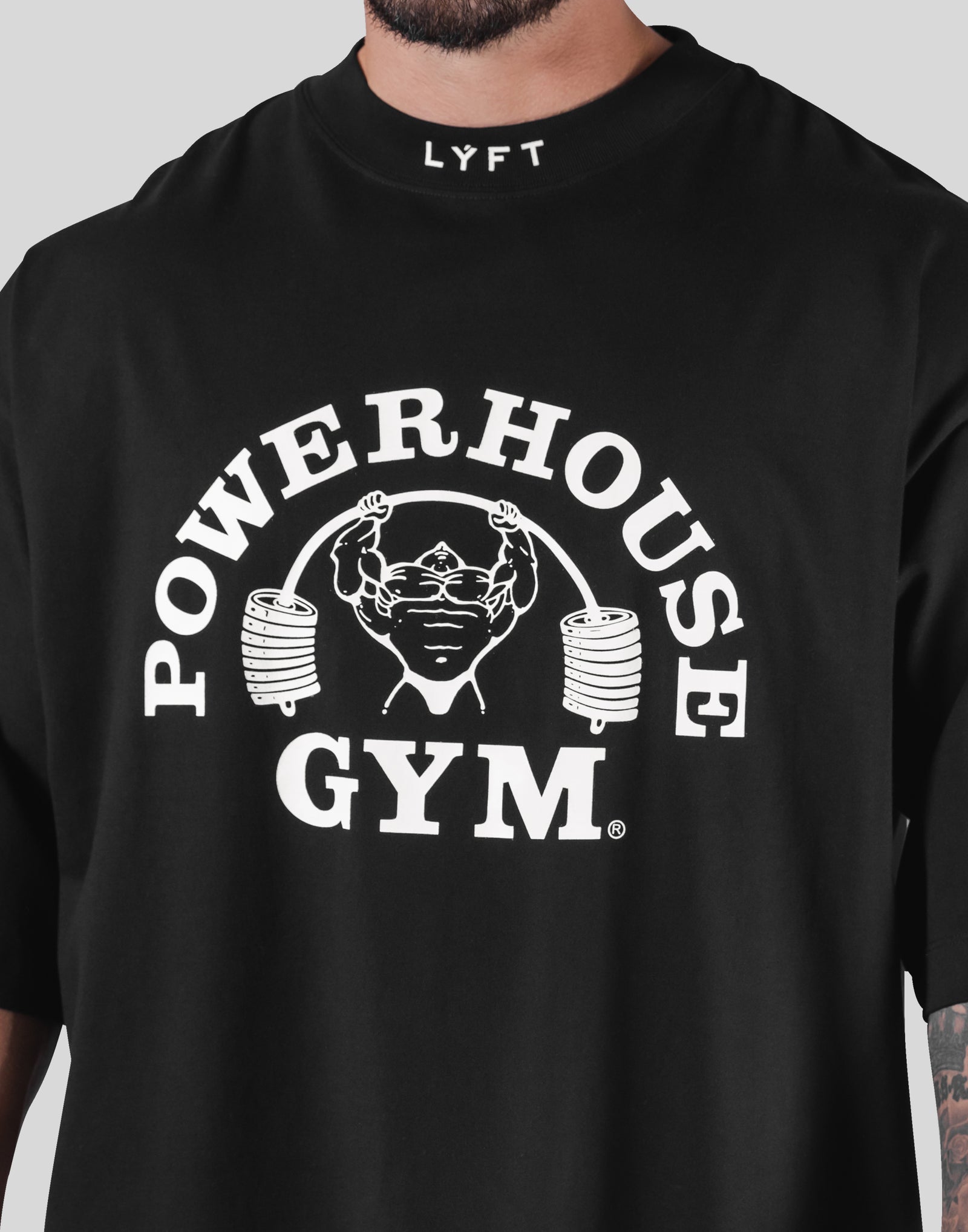 LÝFT × Power House Gym Extra Big T-Shirt - Black