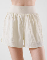 Embossed Nylon Shorts - White