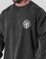 College Logo Vintage Long T-Shirt - Black