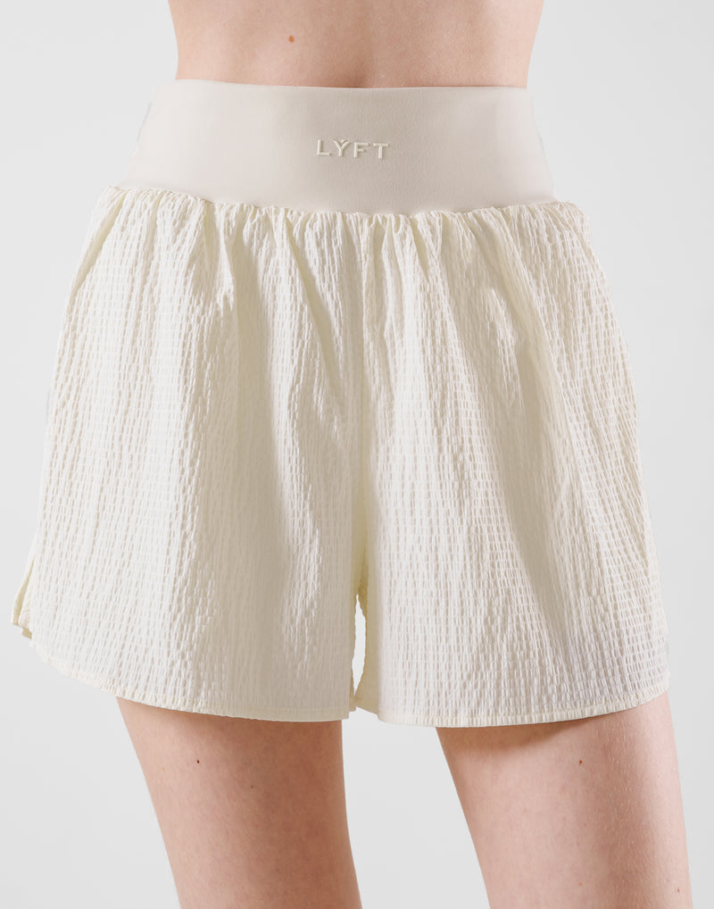 Embossed Nylon Shorts - White