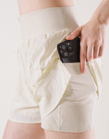 Embossed Nylon Shorts - White